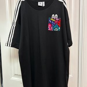 Adidas - New Long Graphic  T-Shirt Dress With Logo